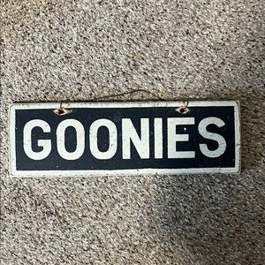 Brandy Melville Black and White Goonies Wooden Sign